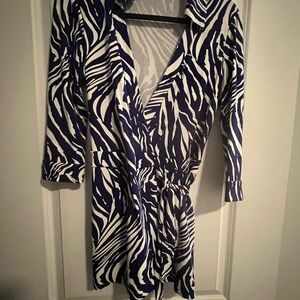 Diane Von Furstenberg Zebra Print Wrap Romper